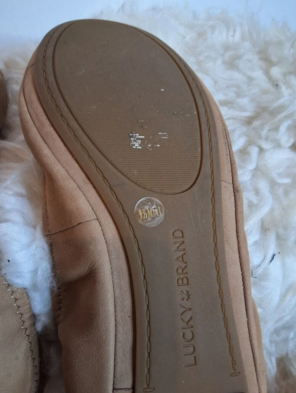 Lucky Brand Emmie Tan Suede Lace Up Ballet Flats Womens 9.5
